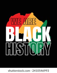 Vektor Black History T-Shirt Design auf schwarzem Hintergrund, Black History Typografie Black Month