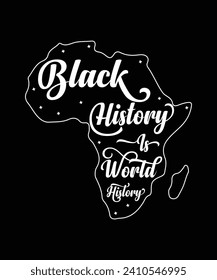 Vector Black History Tshirt Design in Black Background, Black History Typography Black Month