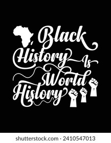 Vector Black History Tshirt Design in Black Background, Black History Typography Black Month