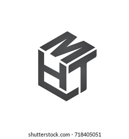 Vector Black Hive Cube Initial H M T Logo