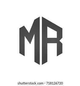 Vector Black Hive Initial M R Logo