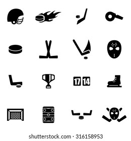 Vector Black Hockey Icon Set