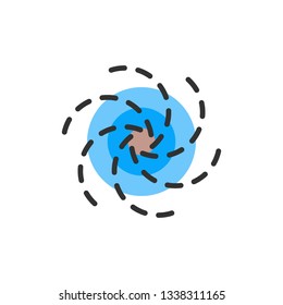 Vector black hole flat color line icon.