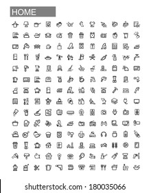 vector black home appliances icons set