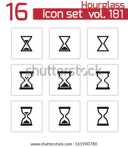 Vector black hourglass icons set