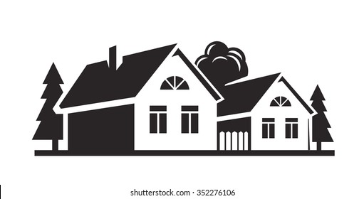 vector black house icon on white background