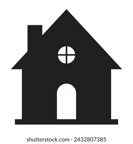 vector black house silhouette icon