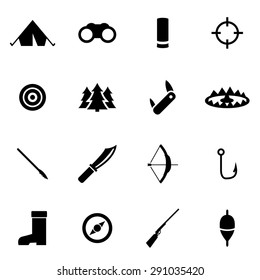 Vector Black Hunting Icon Set.