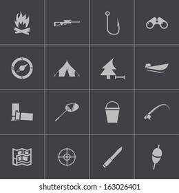 Vector black  hunting icons set