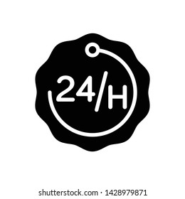 Vector black icon for 24 hours