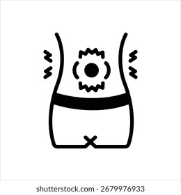 Vector negro icono para cólicos abdominales
