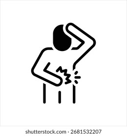 Icono negro de Vector para molestias abdominales