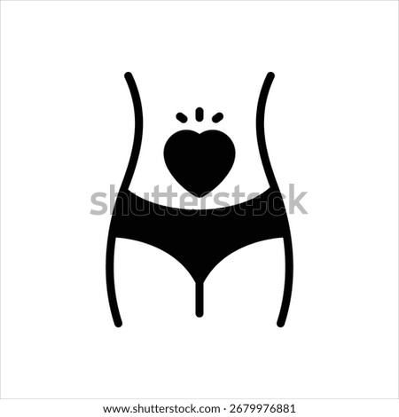 Vector black icon for abdominal tenderness