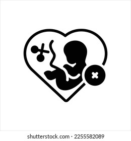 Vector black icon for abortion