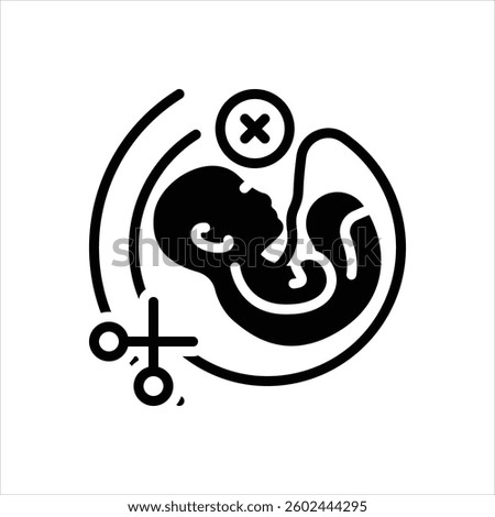 Vector black icon for abortion