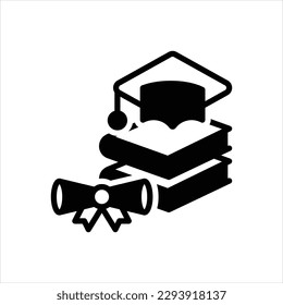 Vector black icon for academic
