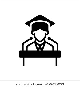 Ícone preto vetorial para realização acadêmica