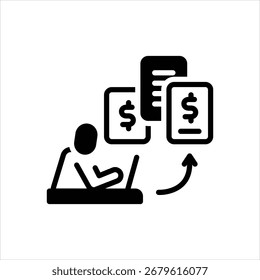 Vector black icon for account oversight