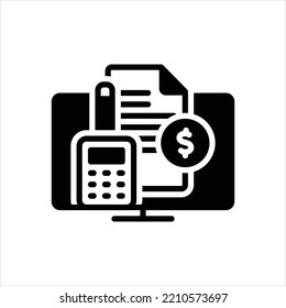 Icono negro vector para la contabilidad