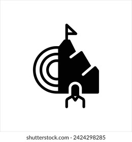 Vector black icon for achievable goal