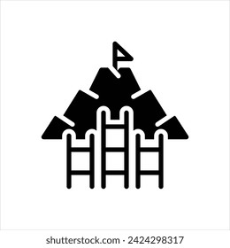 Vector black icon for achievable goal