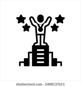 Vector black icon for achieve