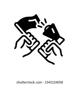 Vector black icon for activist