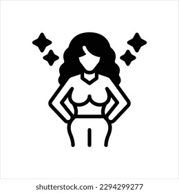 Vector black icon for actress
