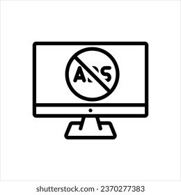 Vector black icon for ad free