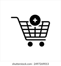 Vector black icon for add to cart