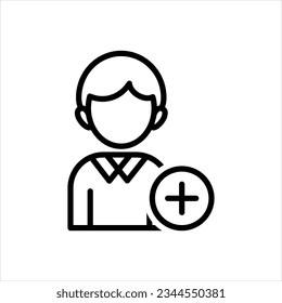 icono negro vectorial para añadir persona