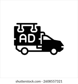 Vector black icon for advertising on transport