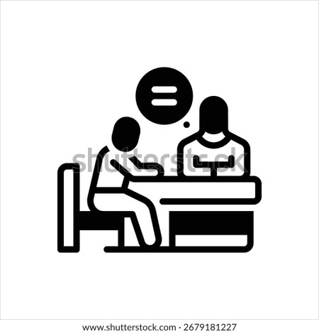 Vector black icon for advisory support