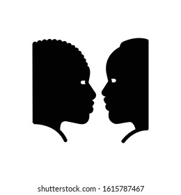 Vector black icon for african