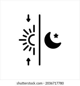 Icono negro del vector para la tarde