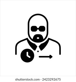 Vektorschwarzes Symbol für das Altern