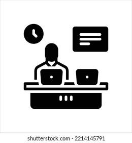 Icono negro vector para la agencia