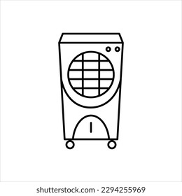 Icono negro vector para el refrigerador de aire