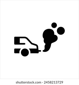 Vector black icon for air pollution