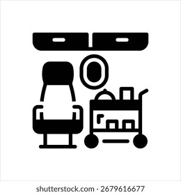 Vector negro icono para catering de la aerolínea