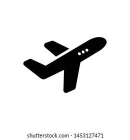 Vector black icon for airplane