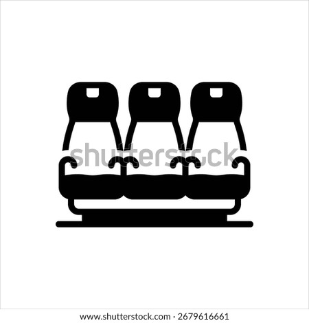 Vector black icon for airplane seating