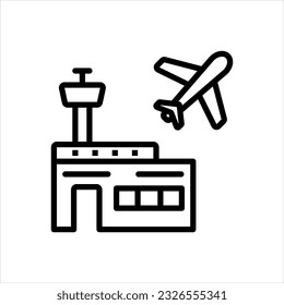 Vector black icon for airport 