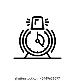 Vector black icon for alarm