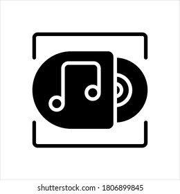 Icono negro vector para álbum