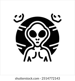 Vector black icon for alien