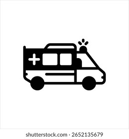 Vector black icon for ambulance