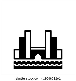 Icono negro vector para amsterdam