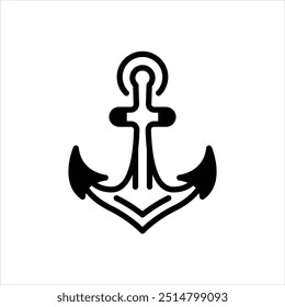 Vector black icon for anchor