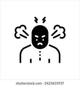 Icono negro vector para la ira